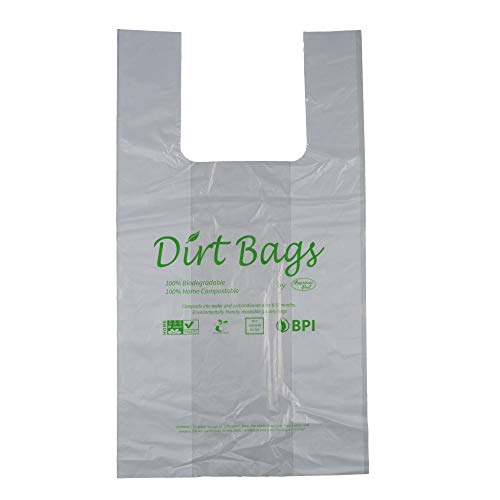 Product Cover Moisture Resistant, Certified 100% Home Compostable - 100% Biodegradable, Shopping Bags, Reusable, Trash Bags, No Plastic, Pack of 100, Dirt Bags by American Poet
