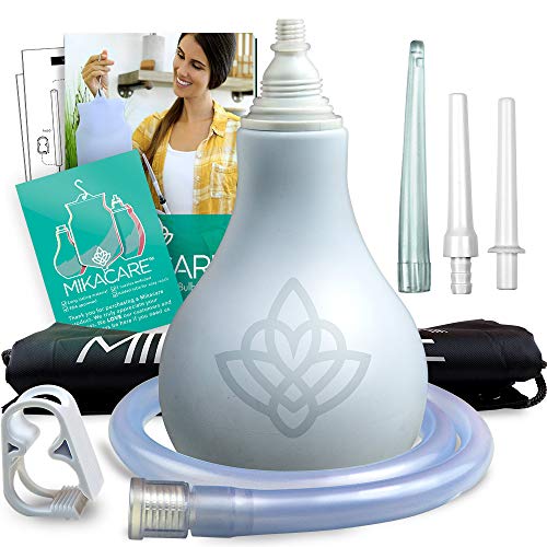 Product Cover Enema Bulb Kit - Extra Large 12oz (375ml) Anal Douche for Men and Women - Portable - BPA and Phthalates Free - by Mikacare