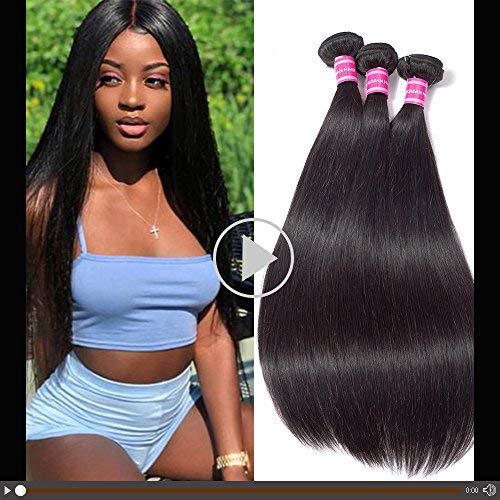 Product Cover Gabrielle Weave Hair (16 18 20) 3 Bundles Brazilian Remy Human Straight Hair 100% Unprocessed Brazilian Virgin Human Hair Weave Straight Hair Bundles Extension Natural Color Hair Brazilian