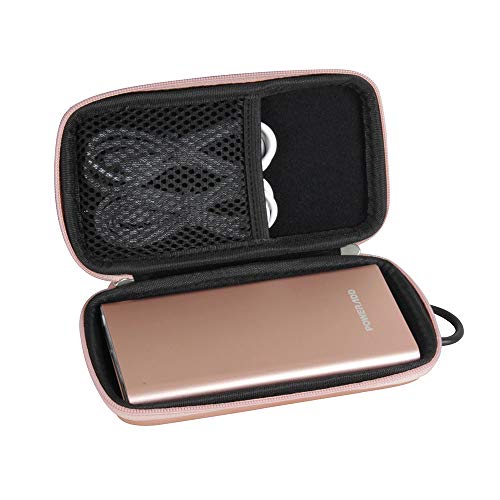 Product Cover Hermitshell Hard Travel Case fits POWERADD Pilot 4GS 12000mAh 8-Pin Input Portable Charger (Rose Gold)
