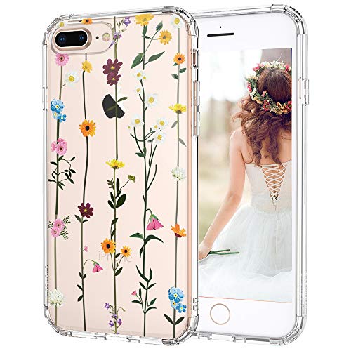 Product Cover MOSNOVO iPhone 8 Plus Case, iPhone 7 Plus Clear Case, Wildflower Floral Clear Design Transparent Plastic Back Phone Case with TPU Bumper Case Cover for iPhone 7 Plus/iPhone 8 Plus