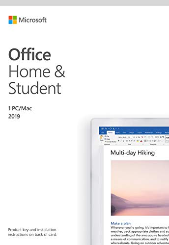 Product Cover Microsoft Office Home and Student 2019 Activation Card by Mail 1 Person Compatible on Windows 10 and Apple macOS