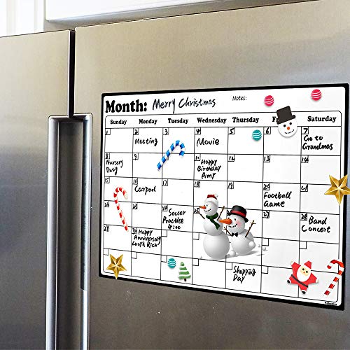 Product Cover Fridge Calendar Magnetic Dry Erase Calendar Whiteboard Calendar for Refrigerator Planners 16.9 Inches X 11.8 Inches