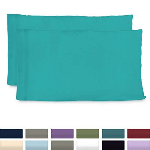 Product Cover Cosy House Collection Premium Bamboo Pillowcases - Standard, Turquoise Pillow Case Set of 2 - Ultra Soft & Cool Hypoallergenic Blend from Natural Bamboo Fiber
