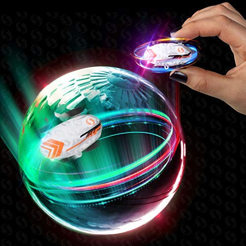 Product Cover USA Toyz Whipz Micro Racers Mini Cars - Micro Pocket Racer LED Light Up Glow in The Dark Car Spinner Toys for Boys or Girls, Keychain Cars w/ Balls for Kids