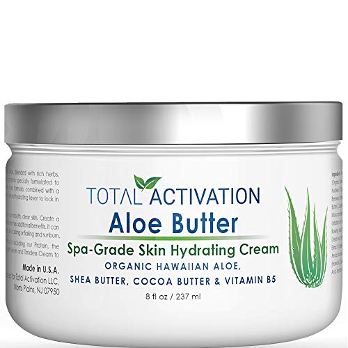 Product Cover Hawaiian Aloe Vera Face & Body Moisturizer & Night Cream for Sunburn Relief Compare With Aloe Vera Gel 100 Percent Pure, Face Lotion, Eczema Cream, Lotion For Dry Skin & Wrinkle Cream For Women 8 oz
