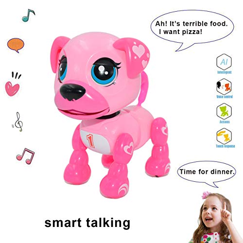 Product Cover amdohai Interactive Puppy - Smart Pet, Electronic Robot Dog Toys for Age 3 4 5 6 7 8 Year Old Girls, Gifts Idea for Kids ● Voice Control＆Intelligent Talking (Pink)