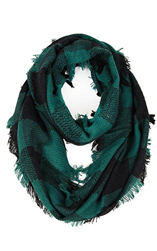 Product Cover CCFW Women Winter Checked Pattern Cashmere Feel Warm Plaid Infinity Scarf 1