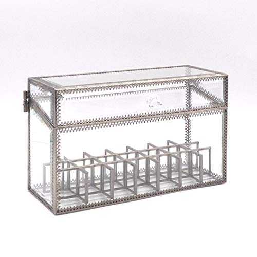 Product Cover JC MAN Lipstick Holder Glass Makeup Lipstick Organizer Display Case with Removable Dividers 21 spaces