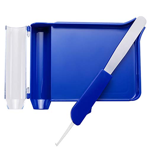 Product Cover Right Hand Pill Counting Tray with Spatula (Blue - Stainless Steel Spatula)