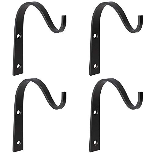 Product Cover Mkono 4 Pack Iron Wall Hooks Metal Lantern Bracket Decorative Coat Hook for Hanging Lantern,Bird Feeders,Wind Chimes,Plant Planter,Coat, Indoor Outdoor Rustic Home Decor, 3 Inches