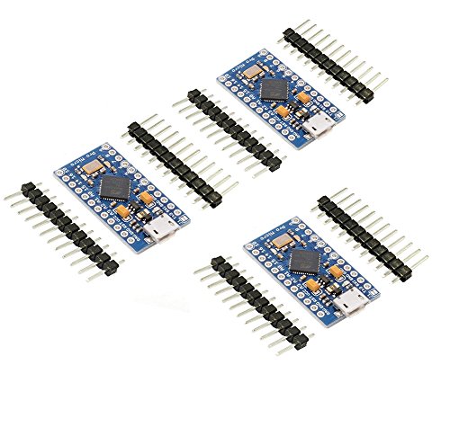Product Cover KeeYees Pro Micro ATmega32U4 5V 16MHz Micro USB Development Board Module Microcontroller for Arduino IDE Leonardo Bootloader (Pack of 3pcs)