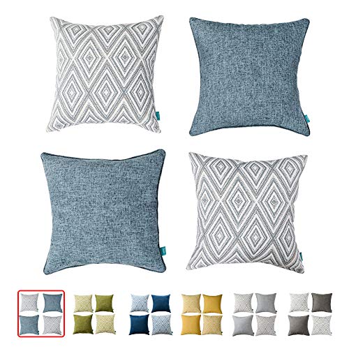 Product Cover hpuk Plaid Polyester Decorative Pillow Covers Throw Pillows Covers Couch Pillowcase Cushion Cover Couch, 17X17