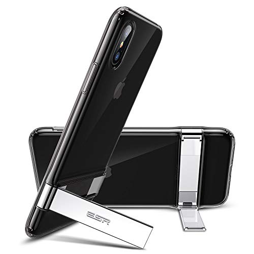 Product Cover ESR Metal Kickstand Case for iPhone Xs/X, [Vertical and Horizontal Stand] [Reinforced Drop Protection] Flexible TPU for iPhone Xs/X, Smoky Quartz