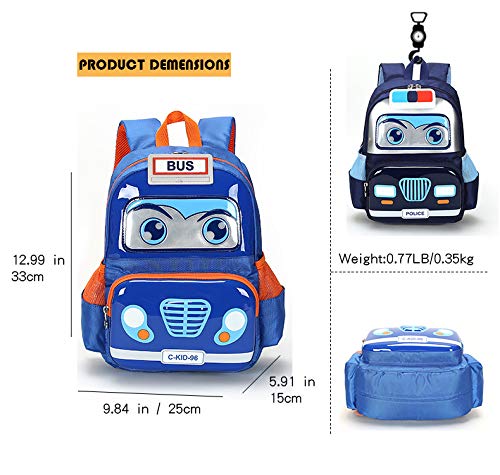 Product Cover Toddler Backpack Lightweight washable Waterproof Large Bus Shaped Snack Nursery School Bag for Kids Boys Girls