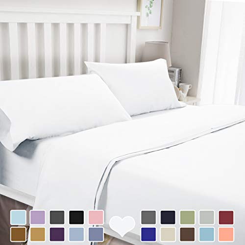 Product Cover BYSURE 4 Piece Luxury Bed Sheet Set(Queen, White) - Ultra Soft 1800 Thread Count Double Brushed Microfiber, Deep Pockets, Wrinkle & Fade Resistant Cooling Bedding