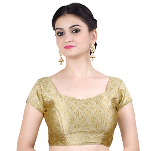 Product Cover Chandrakala Women's Party Wear Bollywood Readymade Indian Style Saree Blouse Padded Brocade Choli (B113)