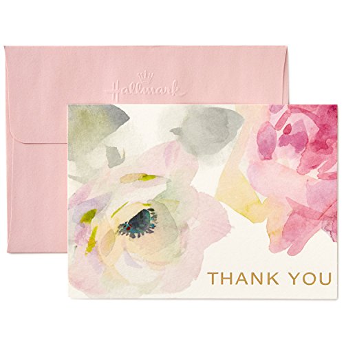 Product Cover Hallmark Thank You Cards, Watercolor Flowers (10 Cards with Envelopes)