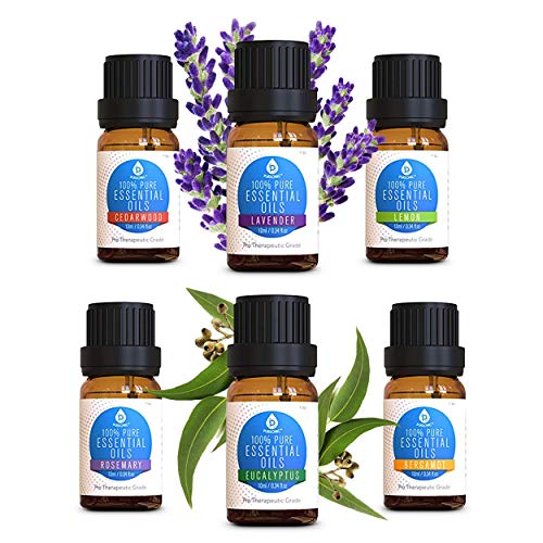 Product Cover Pursonic 100% Pure Essential Aromatherapy Oils Pro Therapeutic Grade Gift Set-6 Pack, 10ML(Bergamot, Cedarwood,Eucalyptus,Lavender, Lemon, Rosemary)