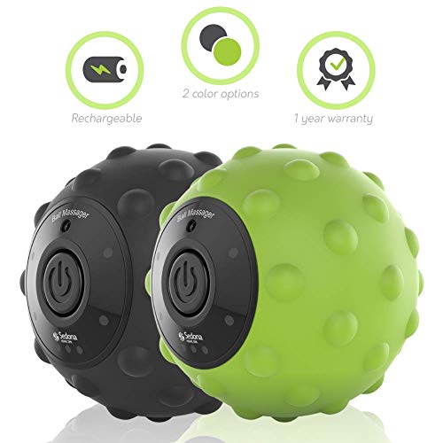 Product Cover Green: Sedona 4-Speed Vibrating Massage Ball - Rechargeable Textured Foam Roller Muscle Tension Pain & Pressure Relieving Fitness Massaging Balls Myofascial Release For Hips Feet