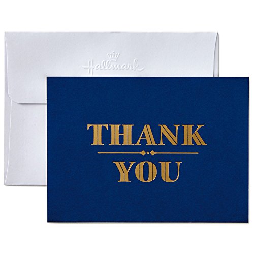Product Cover Hallmark Thank You Cards with Envelopes, Navy and Gold Foil (10 Thank You Notes)