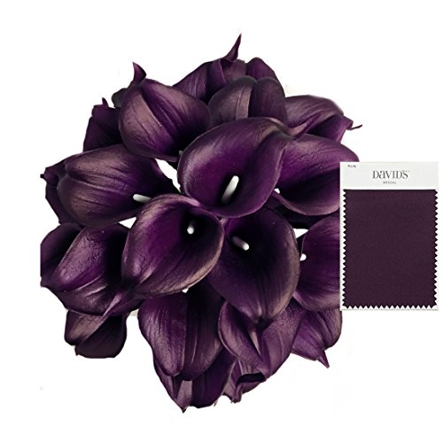 Product Cover Angel Isabella 10pc Set of Real Touch Calla Lily-Keepsake Artificial Calla Lily with Small Bloom Perfect for Making Bouquet, Boutonniere,Corsage.Quality Keepsake Artificial Flower (Plum)
