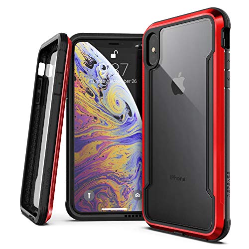Product Cover X-Doria Defense Shield, iPhone Xs Max - Military Grade Drop Tested, Anodized Aluminum, TPU, and Polycarbonate Protective Case for Apple iPhone Xs Max, 6.5 Inch Screen (Red)