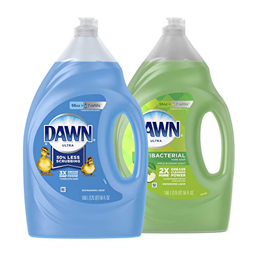 Product Cover Dawn Ultra Dishwashing Liquid Dish Soap Original Scent & Ultra Antibacterial Hand Soap, Dishwashing Liquid Dish Soap Apple Blossom 56 fl oz, 2ct (Packaging May Vary)