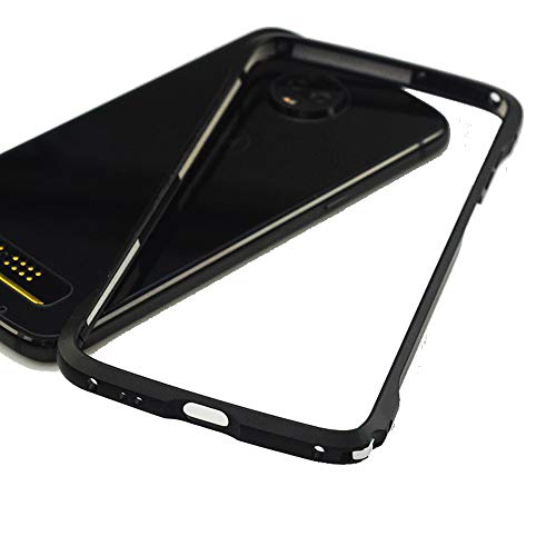 Product Cover Dngn Moto Z3 Play Case,Bumper Compatible Moto Mods Luxury [Aluminum Alloy Frame Cover] [4 Corner Shockproof Design] for Motorola Moto Z3 Play (Black)