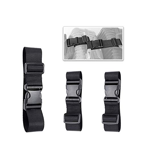 Product Cover 3 Pack of Add A Bag Luggage Straps, Adjustble Suitcase Attachment Belt, Strap Luggage Together, Sturdy and Durable (Black)