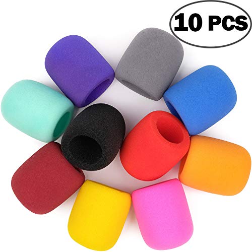 Product Cover ChromLives Colorful Microphone Cover Microphone Windscreen Foam Cover Top Grade 10 Pack