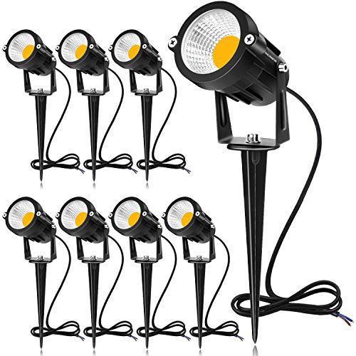 Product Cover SUNVIE 12W LED Landscape Lights Low Voltage (AC/DC 12V) Waterproof Garden Pathway Lights Super Warm White (900LM) Walls Trees Flags Outdoor Spotlights with Spike Stand (8 Pack)