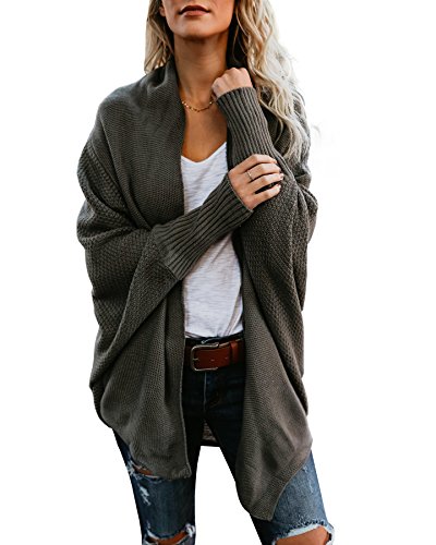 Product Cover Mafulus Womens Cardigan Sweaters Oversized Open Front Batwing Chunky Knit Outwear