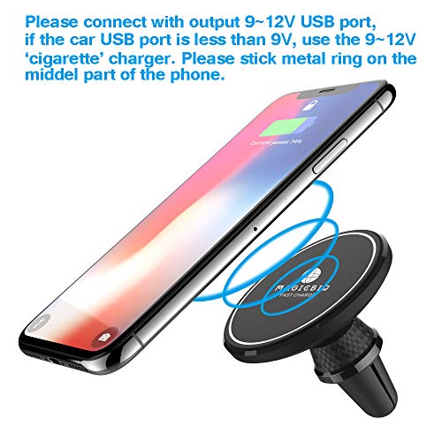Product Cover MagicBiu 10W Fast Magnetic Wireless Charger, Car Charging Mount, Air Vent Phone Holder, 7.5W Compatible for iPhone Xs/XS Max/XR/X/8/8 Plus,10W Compatible Galaxy S9/S9+/S8/S8+/Note 8, QI Certified