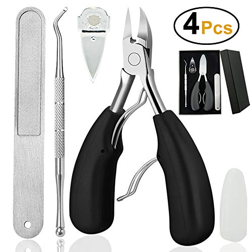 Product Cover 4PCS Toe Nail Clipper for Ingrown or Thick Toenails,Toenails Trimmer and Professional Podiatrist Toenail Nipper for Seniors with Surgical Stainless Steel Surper Sharp Blades Soft Grip Handle MATT MUR