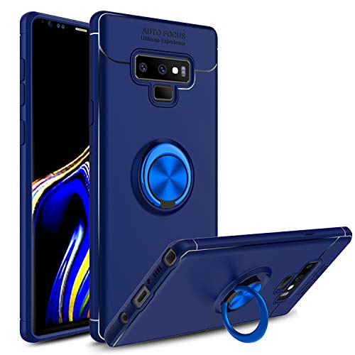 Product Cover Venoro Galaxy Note 9 Case, 360 Degree Rotatable Ring Stand and Ring Holder Kickstand Fit Magnetic Car Mount Slim Soft Protective Case Cover for Samsung Galaxy Note 9 / SM-N960U (Blue)