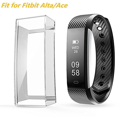 Product Cover Screen Protector Case for Fitbit Alta HR/Ace, Haojavo Soft TPU Slim Fit Full Cover Screen Protector for Fitbit Alta HR and Ace Accessories Clear