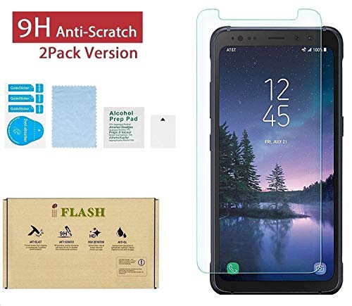 Product Cover Galaxy S8 Active Screen Protector, iFlash [2 Pack] Crystal Clear Tempered Glass Screen Protector for Samsung Galaxy S8 Active (NOT S8 Model) - 2.5D Rounded Edges/Scratch Proof/Bubble Free