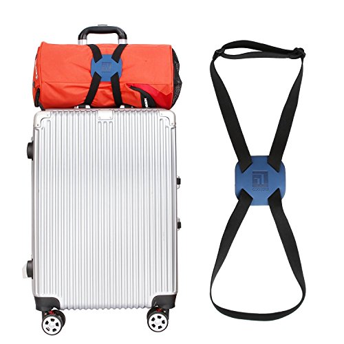 Product Cover Luggage Straps Bag Bungees for Add a Bag Easy to Travel Suitcase Elastic Strap Belt (Blue)