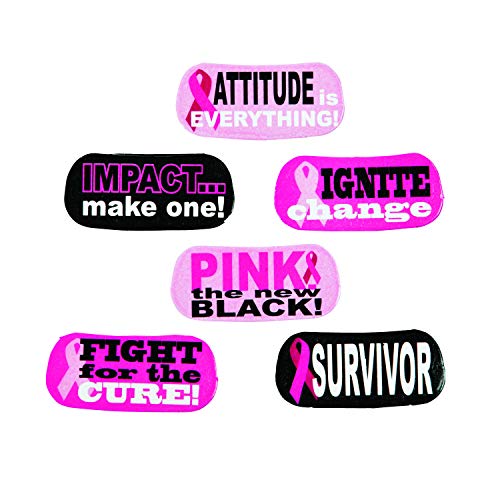 Product Cover Pink Ribbon Face Tattoos (144 Tattoos) /12 Sheets of 12/Breast Cancer AWARENESS/SURVIVOR/12 DOZEN
