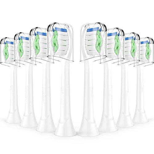 Product Cover Toptheway Replacement Brush Heads for Philips Sonicare DiamondClean Electric Toothbrush HX6063/64, Fit Plaque Control, Gum Health, FlexCare, HealthyWhite, Essence+ and EasyClean, 8 Pack by Toptheway