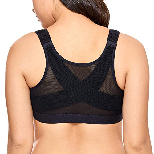 Product Cover DELIMIRA Women's Full Coverage Front Closure Wire Free Back Support Posture Bra