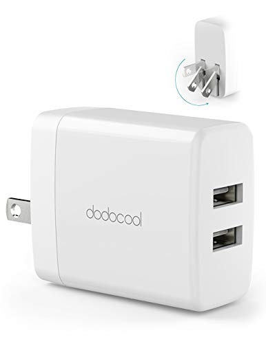 Product Cover USB Wall Charger, dodocool 2-Port 4.8A Charger Adapter with Quick Charge 3.0 and Charge Protection, Foldable Plug Compatible for iPhone, Samsung, Huawei, Kindle, MP3, Speaker and More