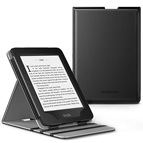 Product Cover MoKo Case Fits Kindle Paperwhite (10th Generation, 2018 Releases), Premium Vertical Flip Cover with Auto Wake/Sleep Compatible for Amazon Kindle Paperwhite 2018 E-Reader - Black