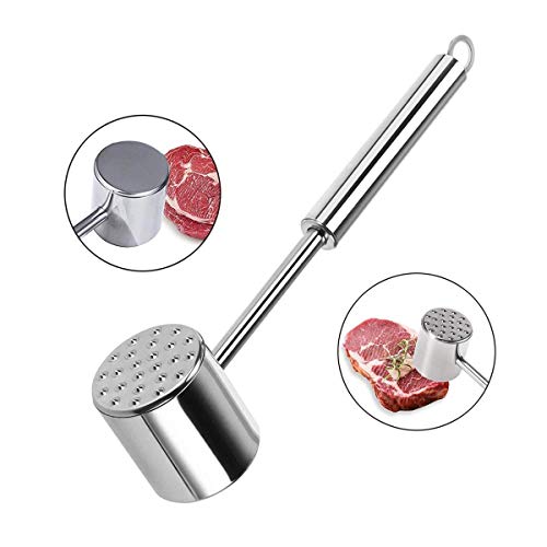 Product Cover Dishwasher Safe Meat Tenderizer, 304 Stainless Steel Heavy Duty Meat Hammer Softener for Tenderizing Steak, Beef, Chicken, Lamb and Minced Meat