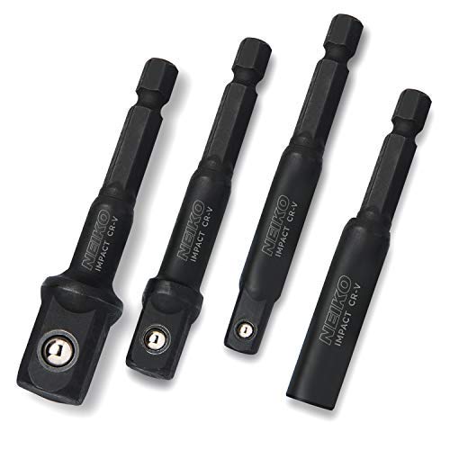 Product Cover Neiko 00244A Impact Socket Adapter & Magnetic Bit Holder, 4Piece Set | 1/4
