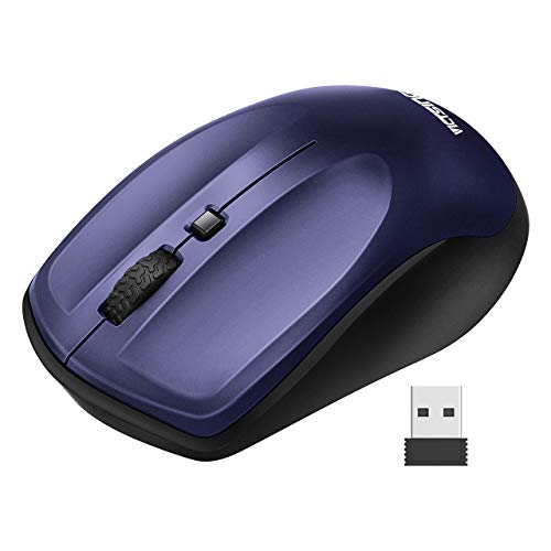 Product Cover VicTsing Wireless Mouse for Laptop, Portable Ergonomic Mouse- Match Your Hand Better, 3 Adjustable DPI Levels, Power On-Off Switch, Up to 18 Months Battery Life, USB Computer Mouse for both Hand-Blue