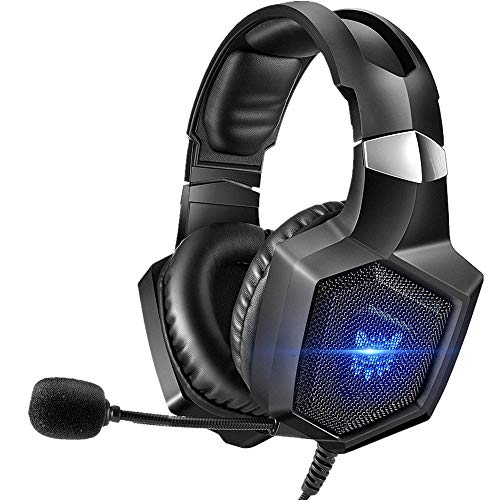 Product Cover ONIKUMA Gaming Headset Stereo PS4 Headset with Flexible 360°Mic Surround Sound Over-Ear Xbox one Headset with Noise Cancelling Gaming Headphone LED Lights Volume Mute Control for Phones Laptop PC