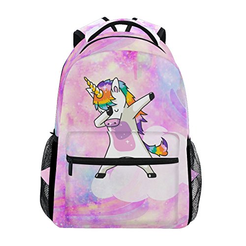 Product Cover JSTEL Rainbow Unicorn School Backpacks For Girls Kids Elementary School Shoulder Bag Bookbag
