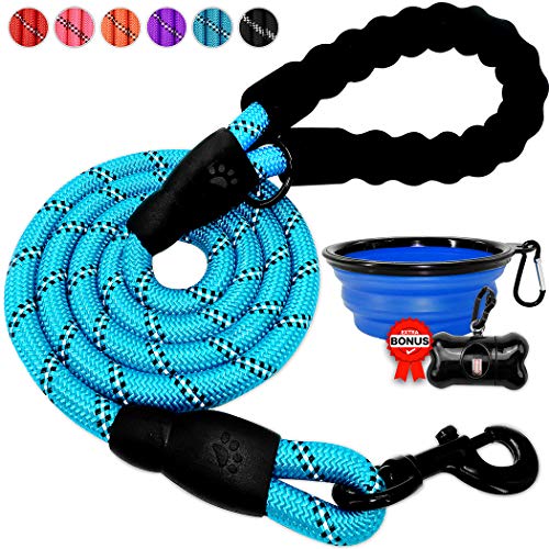 Product Cover BARKBAY Dog Leash for Large Dogs Rope Leash Heavy Duty Dog Leash with Comfortable Padded Handle and Highly Reflective Threads 5 FT for Small Medium Large Dogs